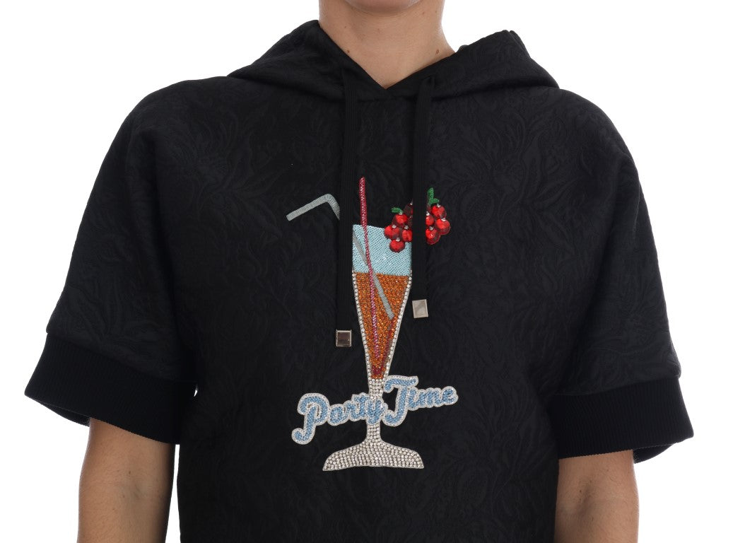 Dolce &amp; Gabbana – Kapuzenpullover mit verzaubertem Brokat und Kristallen