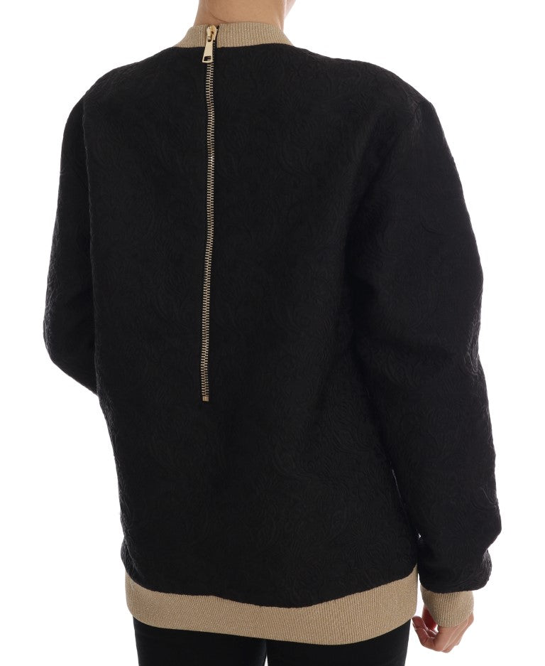 Dolce &amp; Gabbana – Verzauberter schwarzer Brokatpullover mit Pailletten