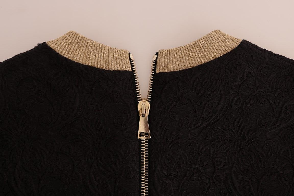 Dolce &amp; Gabbana – Verzauberter schwarzer Brokatpullover mit Pailletten