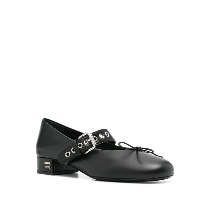 Miu Miu Leather Ballerina Pumps