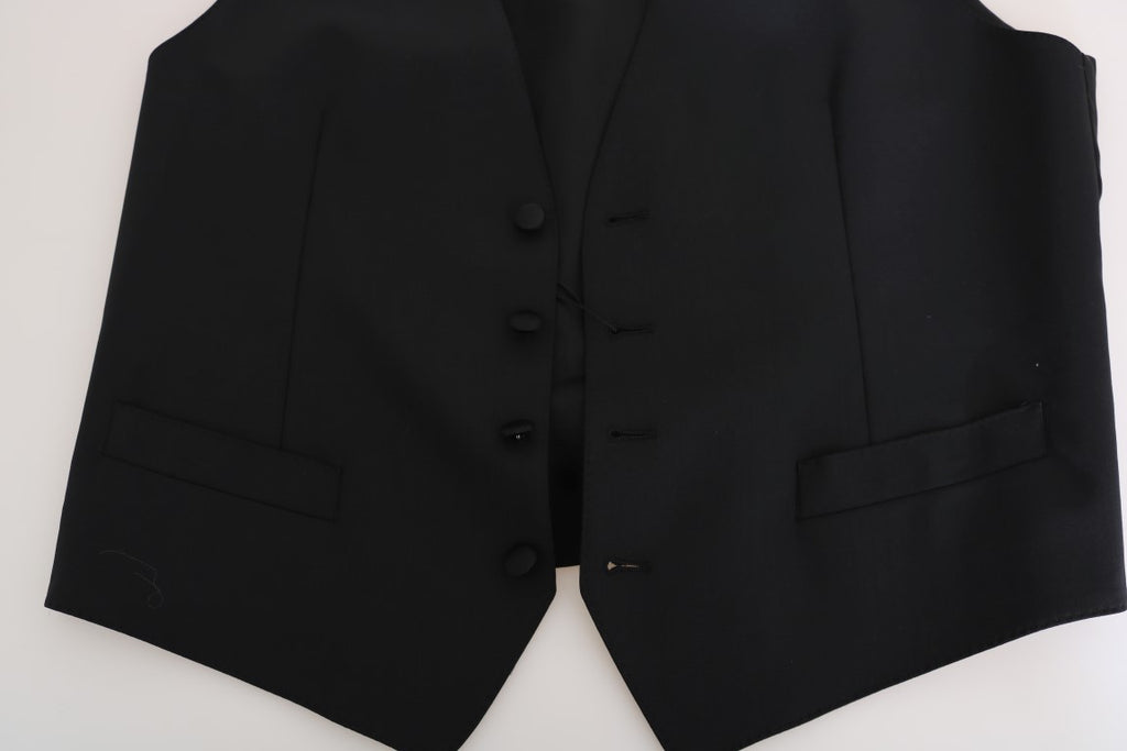 Dolce &amp; Gabbana – Elegante, schmal geschnittene Weste in Schwarz