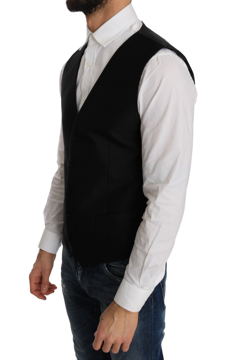 Dolce &amp; Gabbana - Robe gilet noire élégante à pois