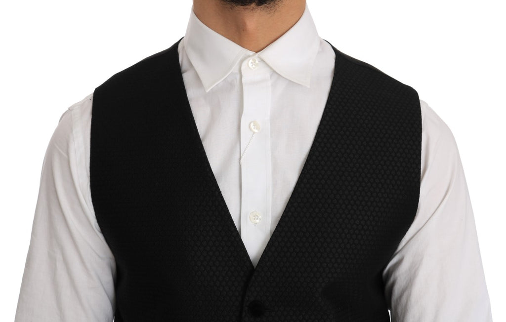 Dolce &amp; Gabbana - Robe gilet noire élégante à pois