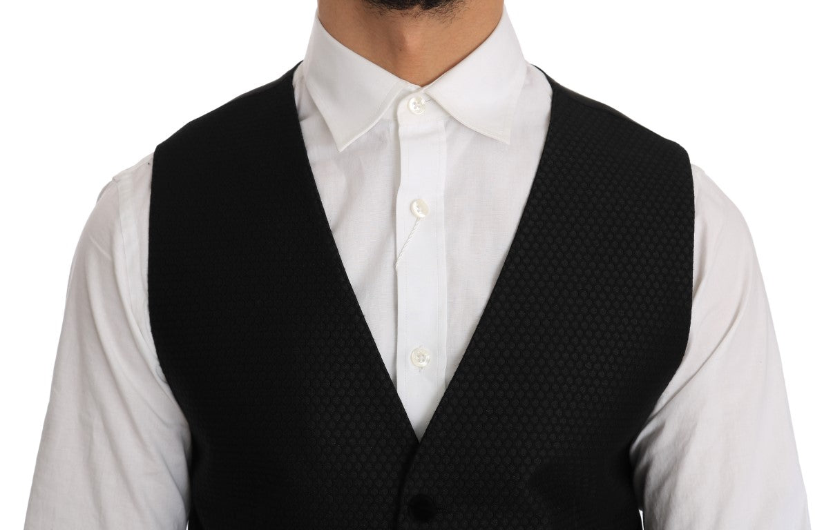 Dolce &amp; Gabbana - Robe gilet noire élégante à pois