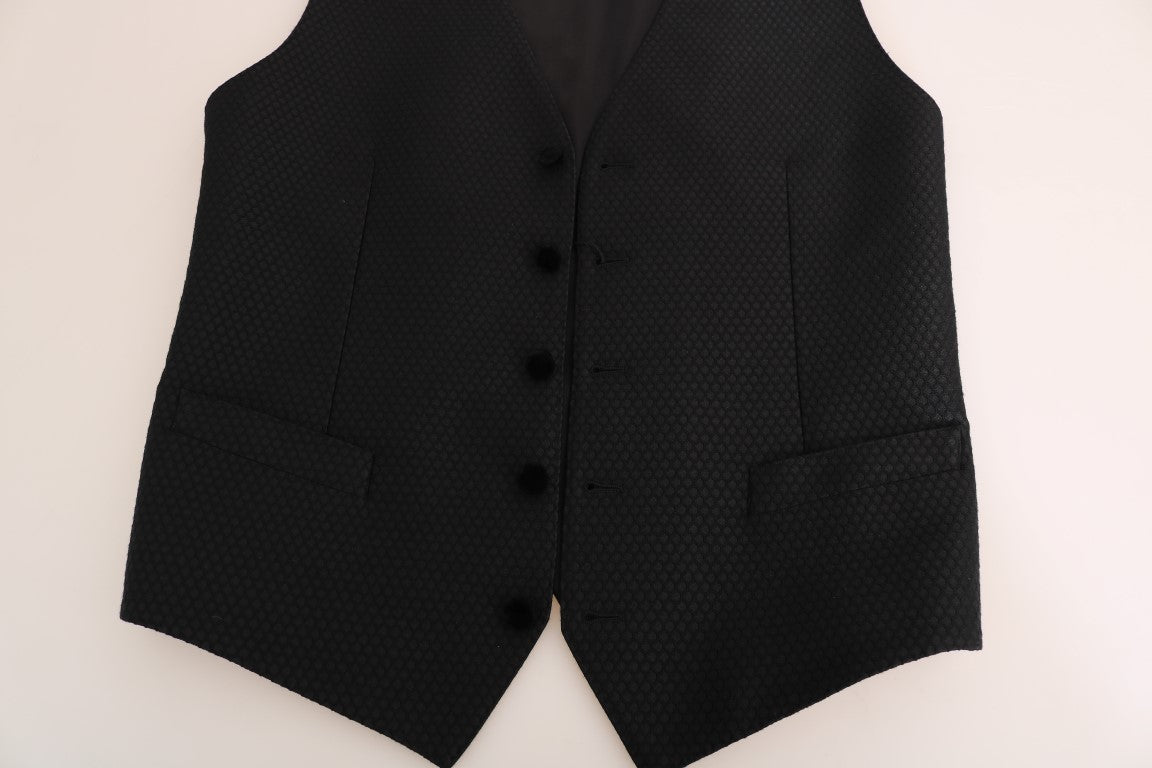 Dolce &amp; Gabbana - Robe gilet noire élégante à pois