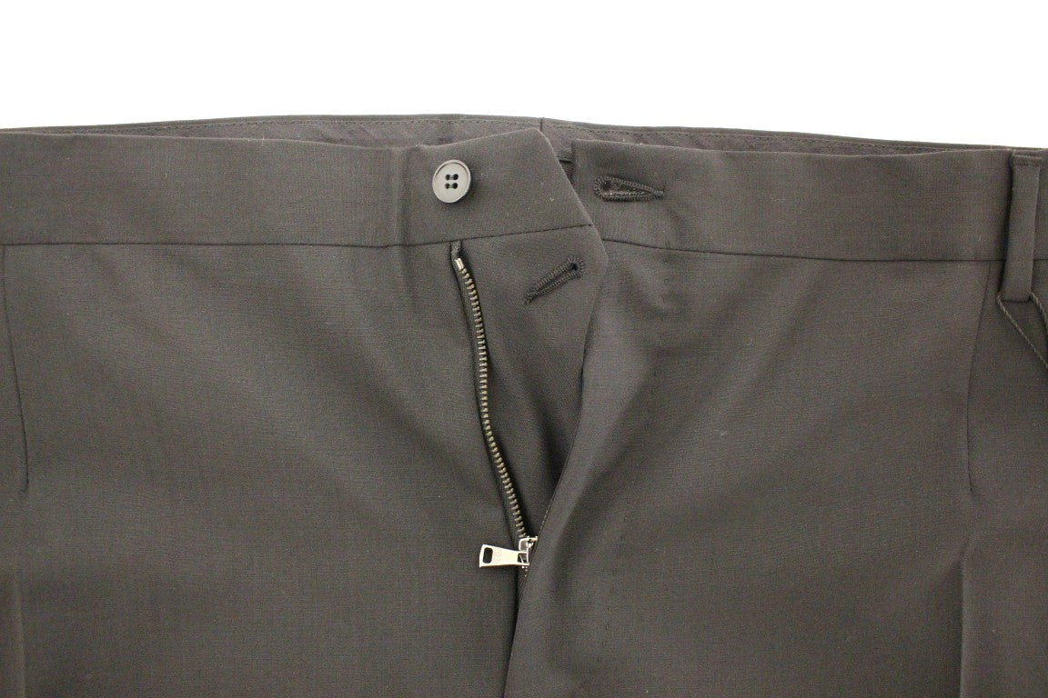 Dolce &amp; Gabbana Elegante plissierte schwarze Wollhose