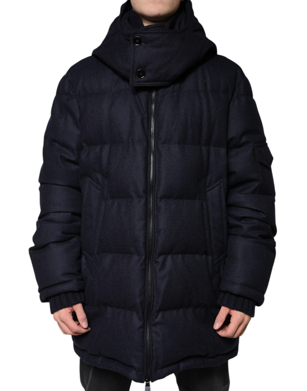 Dolce &amp; Gabbana Doudoune à capuche en nylon noir pour homme