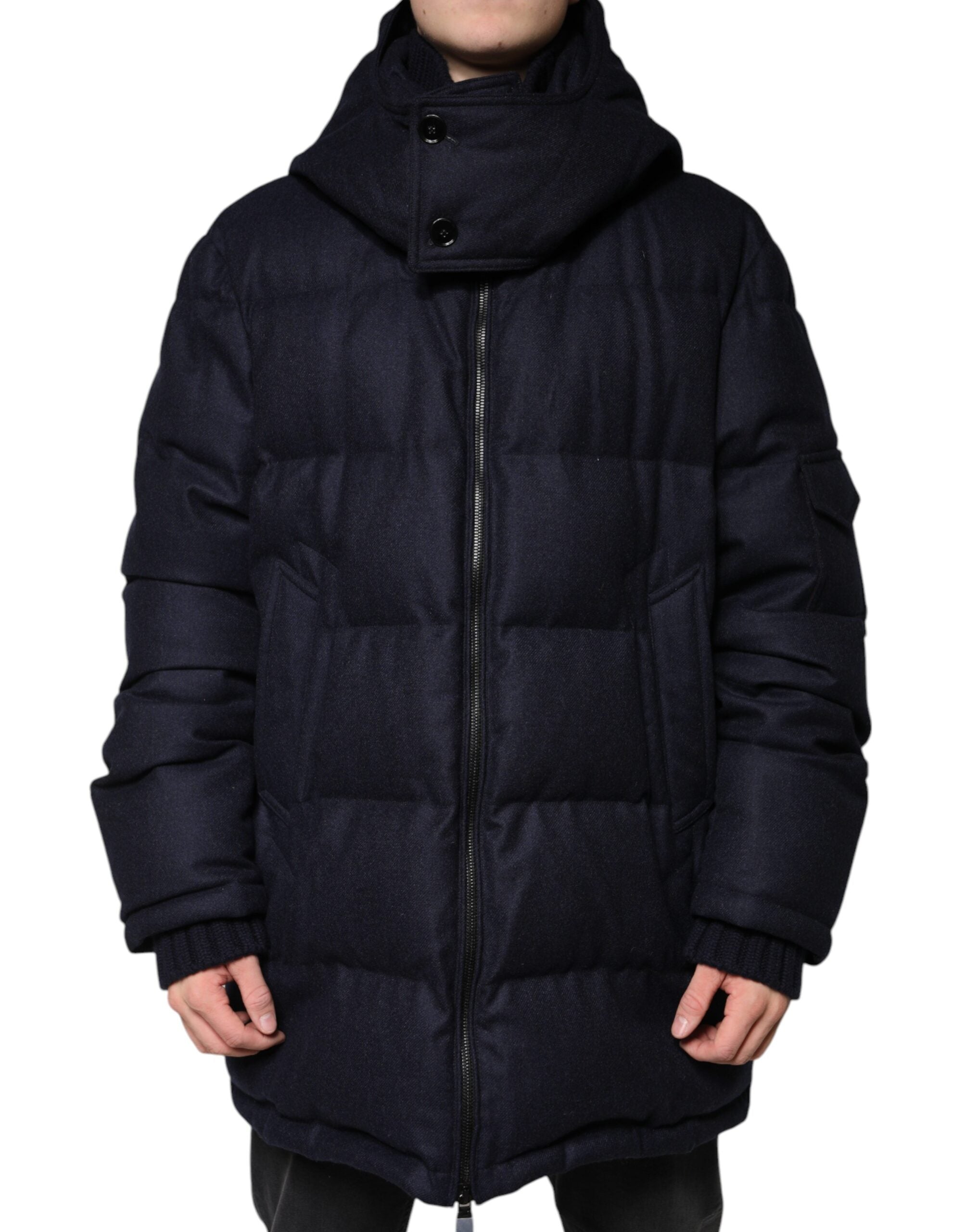 Dolce &amp; Gabbana Doudoune à capuche en nylon noir pour homme