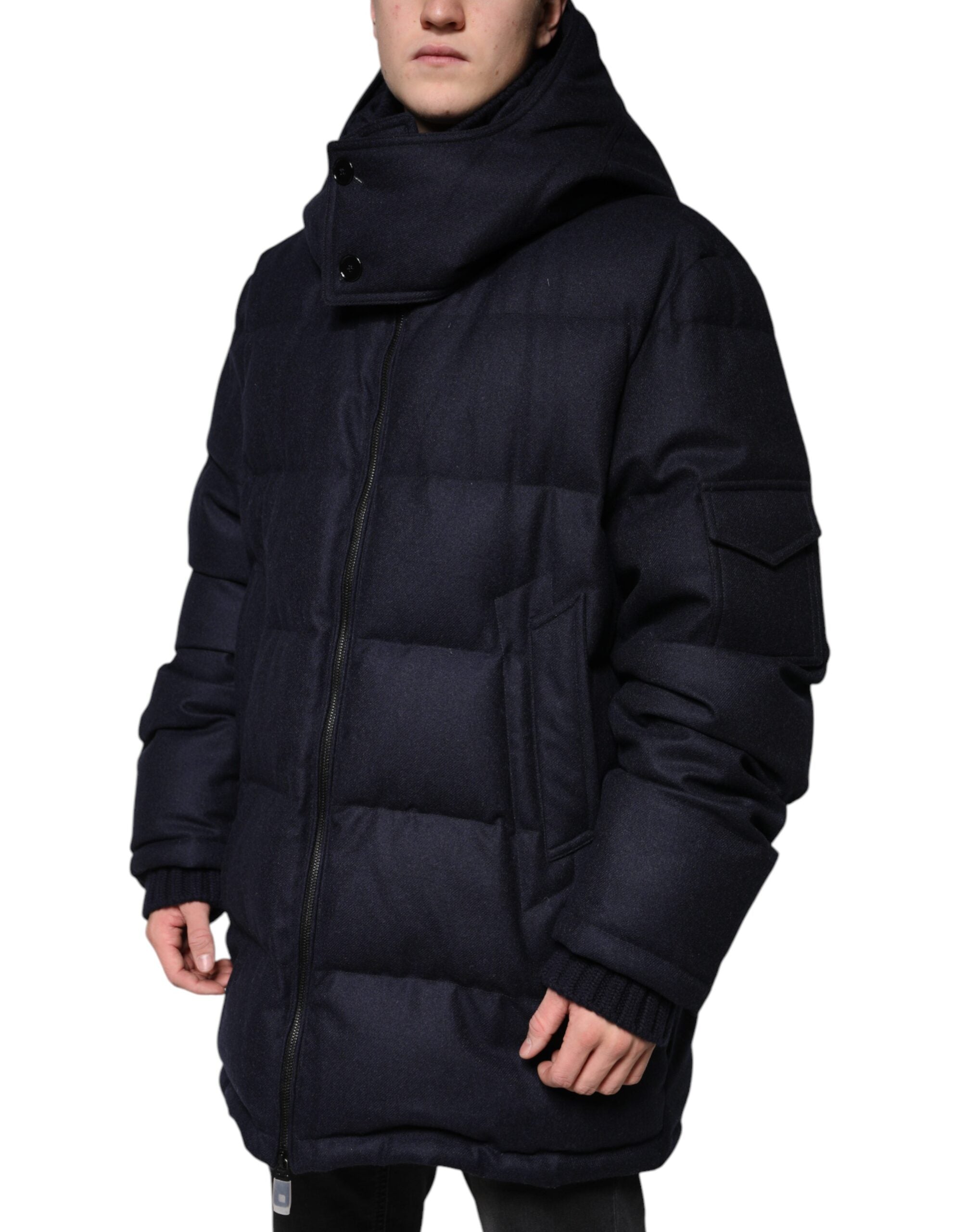 Dolce &amp; Gabbana Doudoune à capuche en nylon noir pour homme