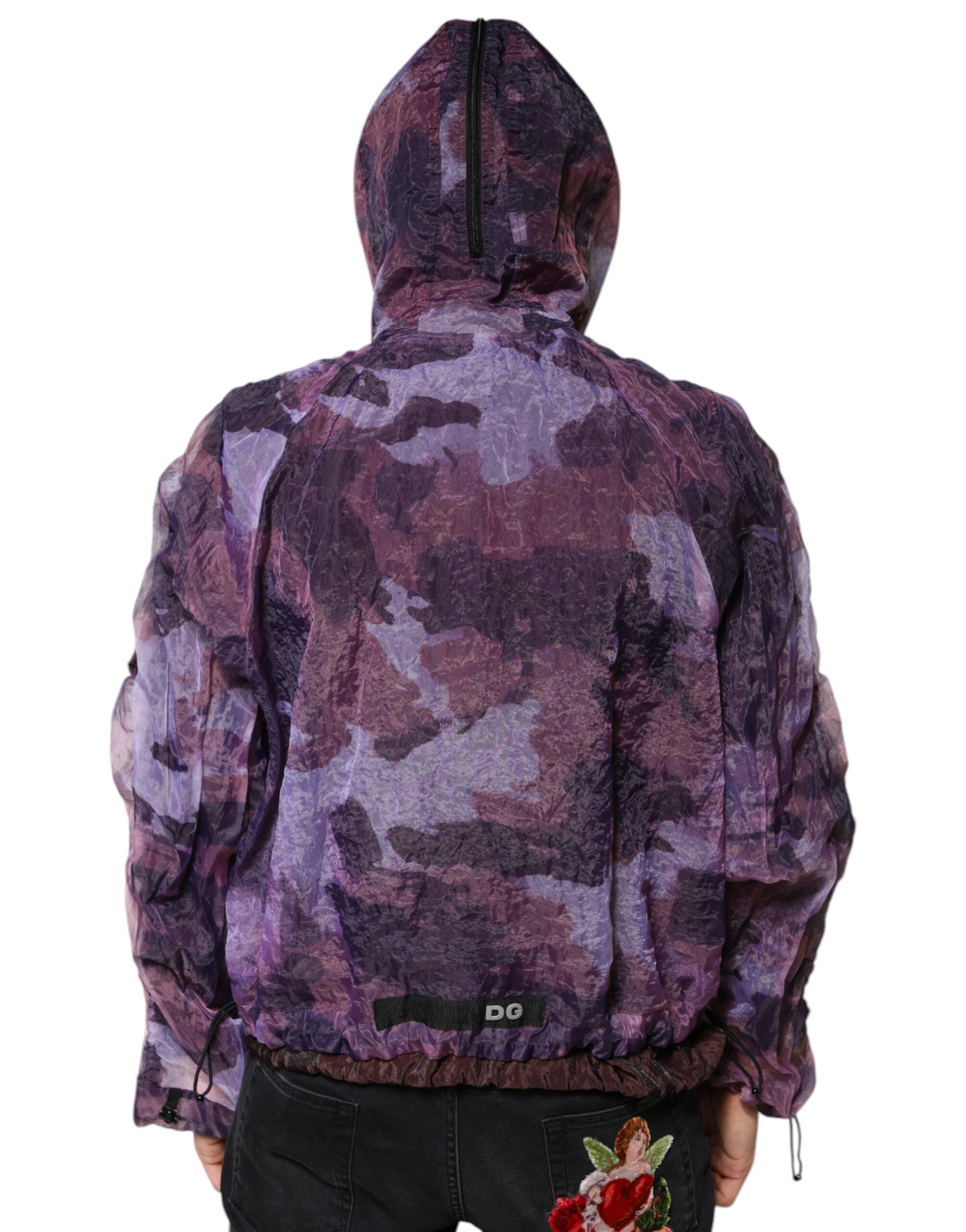 Dolce &amp; Gabbana Lila Camouflage Kapuzen-Blousonjacke für Herren