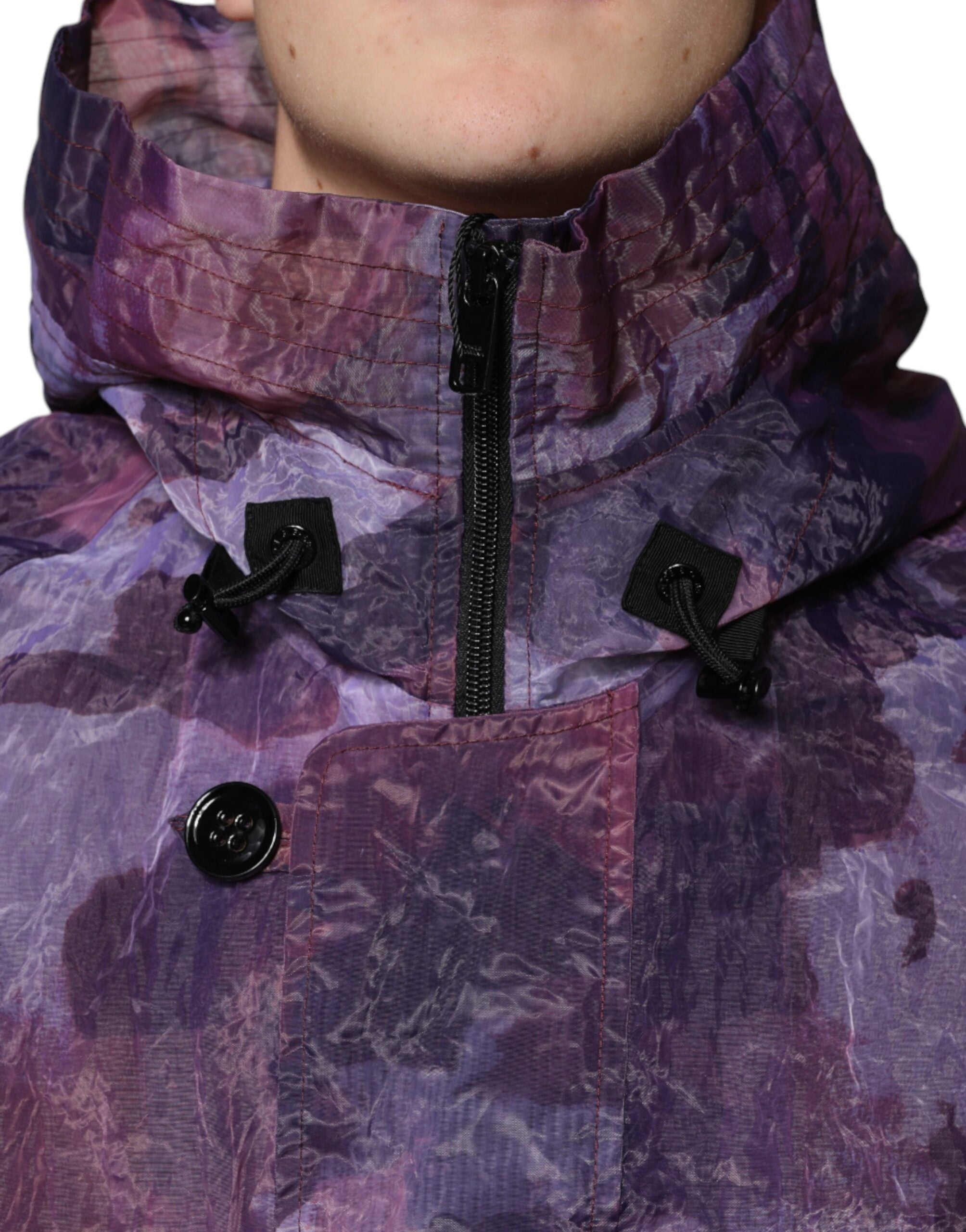 Dolce &amp; Gabbana Lila Camouflage Kapuzen-Blousonjacke für Herren