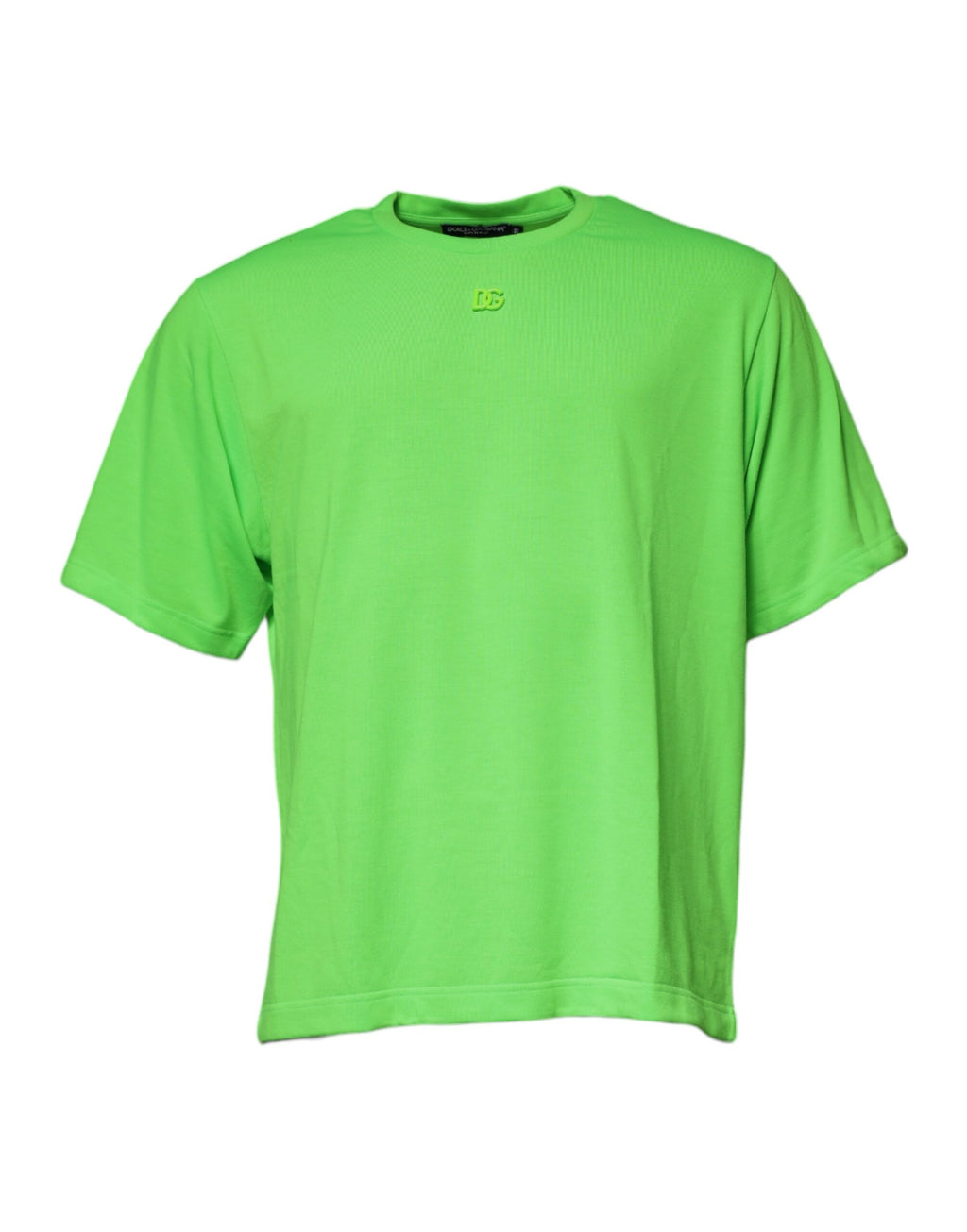 T-shirt ras du cou en coton vert Dolce &amp; Gabbana avec logo DG