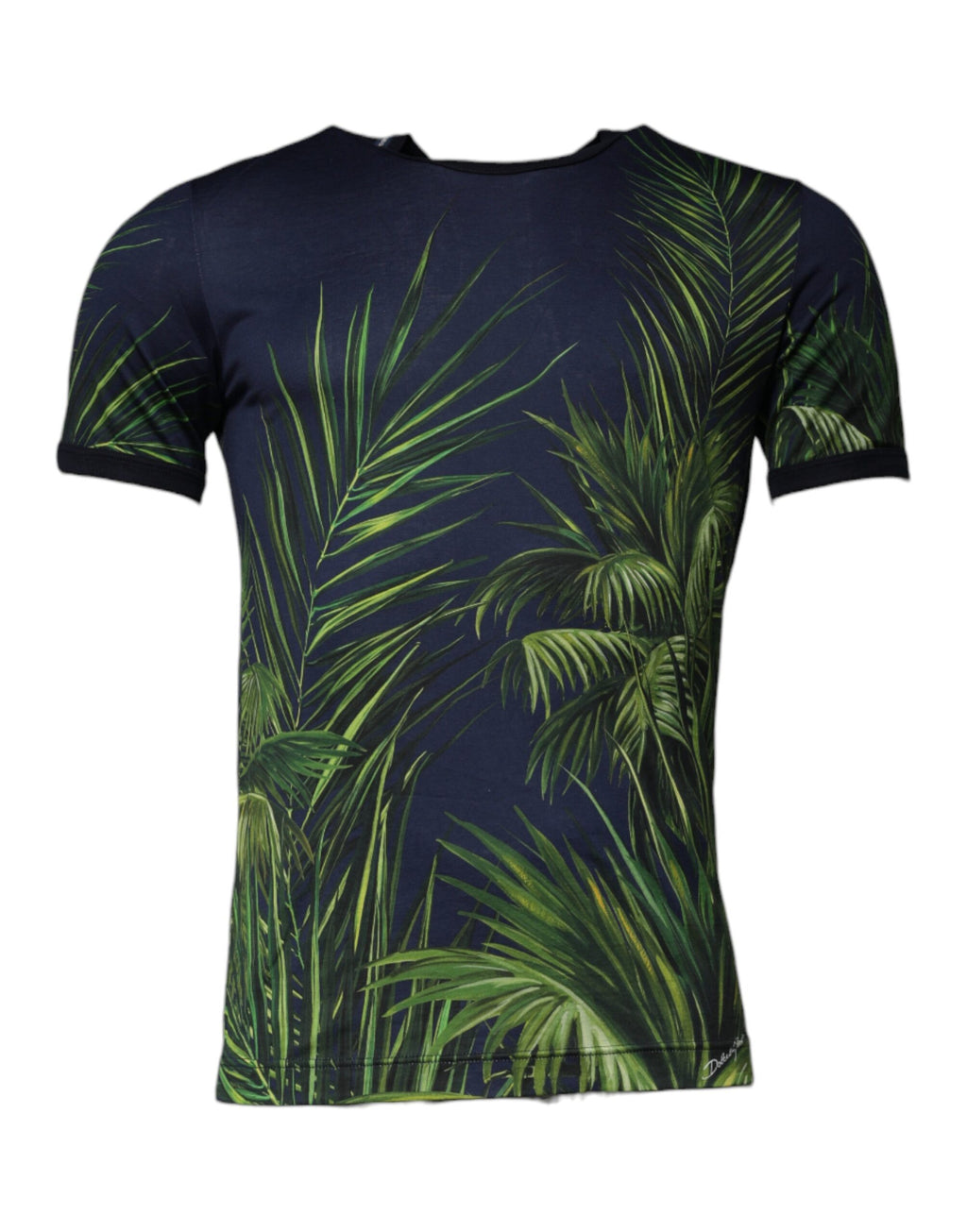 T-shirt ras du cou à manches courtes et imprimé arbre bleu Dolce &amp; Gabbana