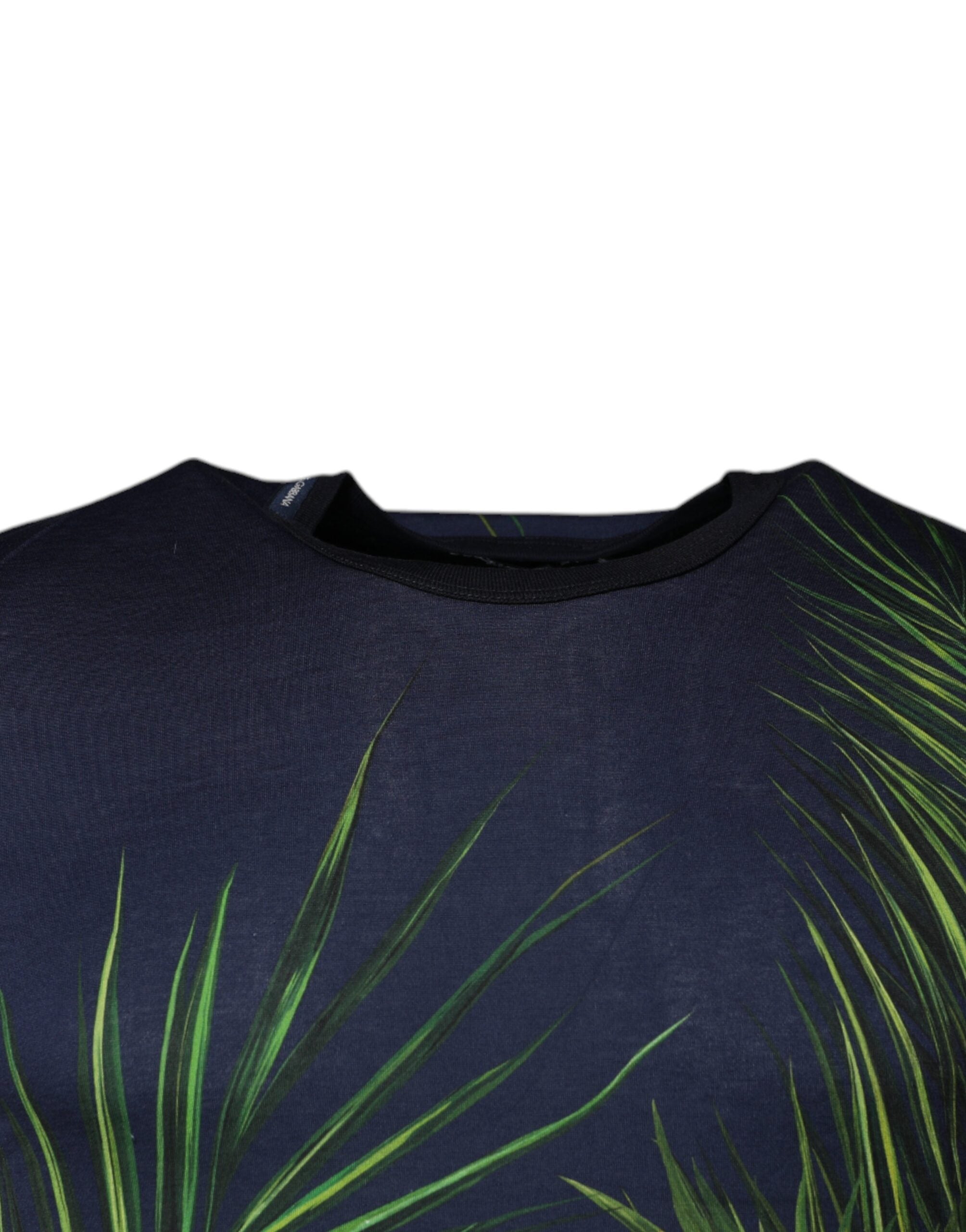 T-shirt ras du cou à manches courtes et imprimé arbre bleu Dolce &amp; Gabbana