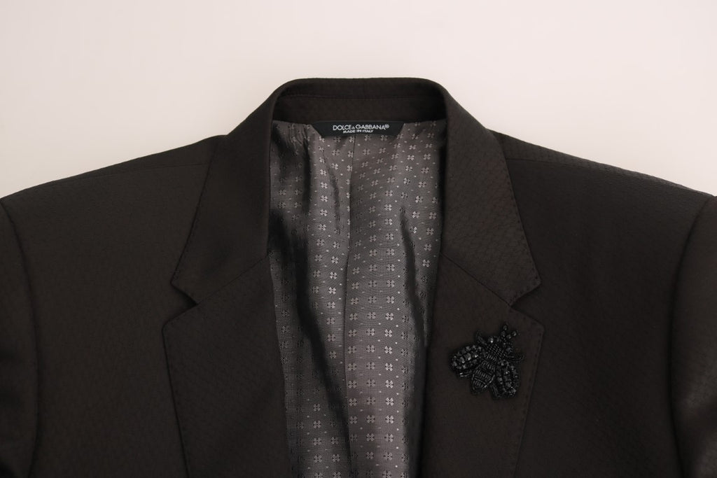 Dolce &amp; Gabbana Eleganter brauner Jacquard-Martini-Anzug