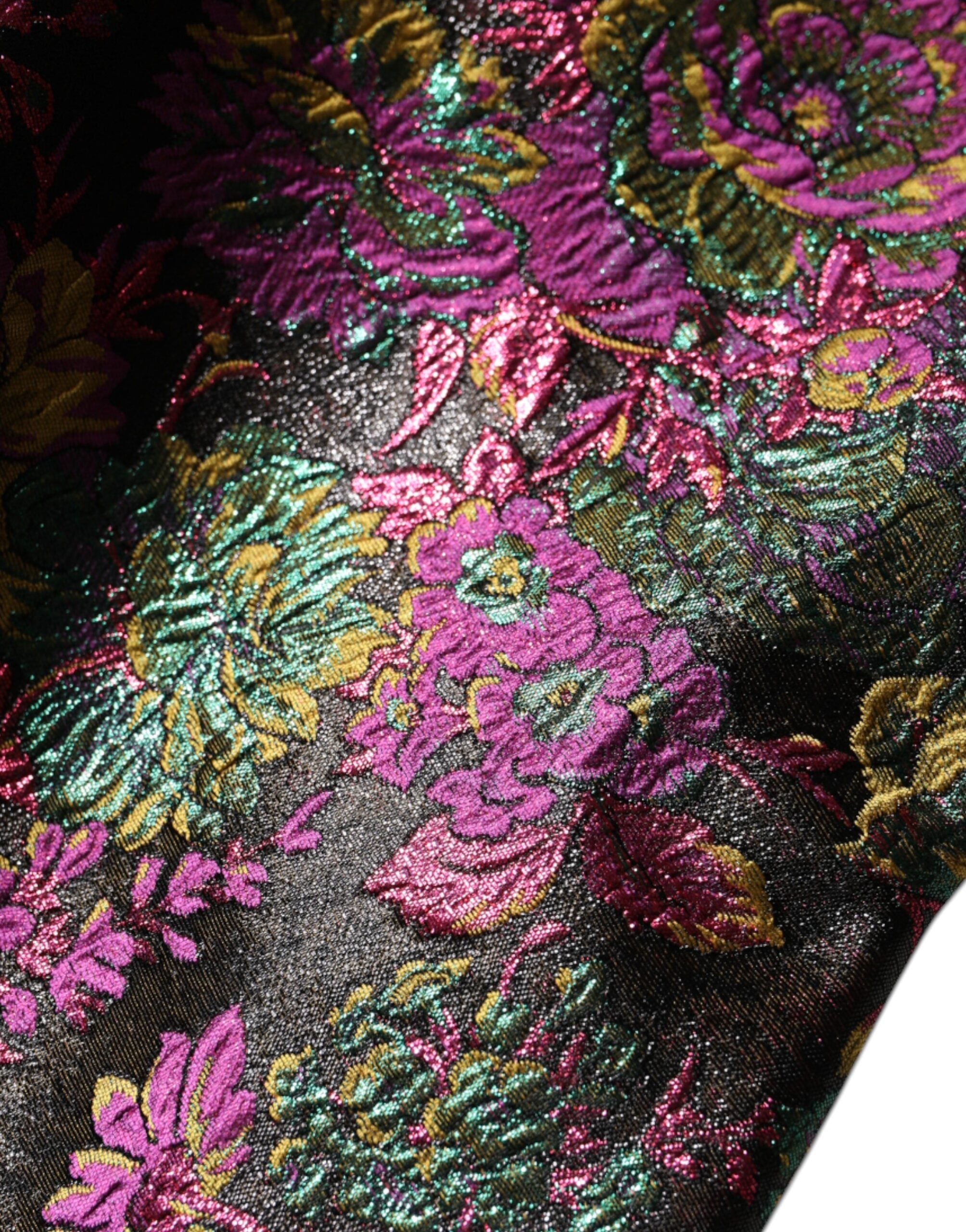 Dolce &amp; Gabbana – Kurze Jacquard-Jacke mit mehrfarbigem Blumenmuster