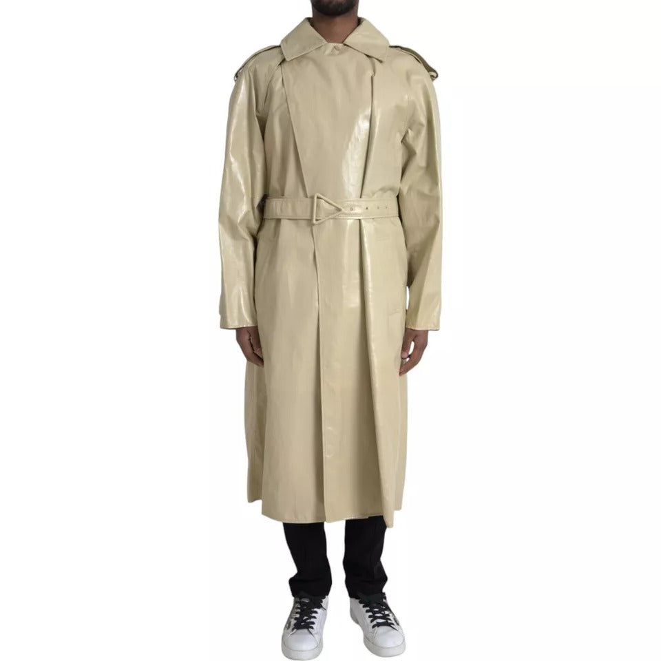 Bottega Veneta Beige Trenchcoatjacke aus Lammleder