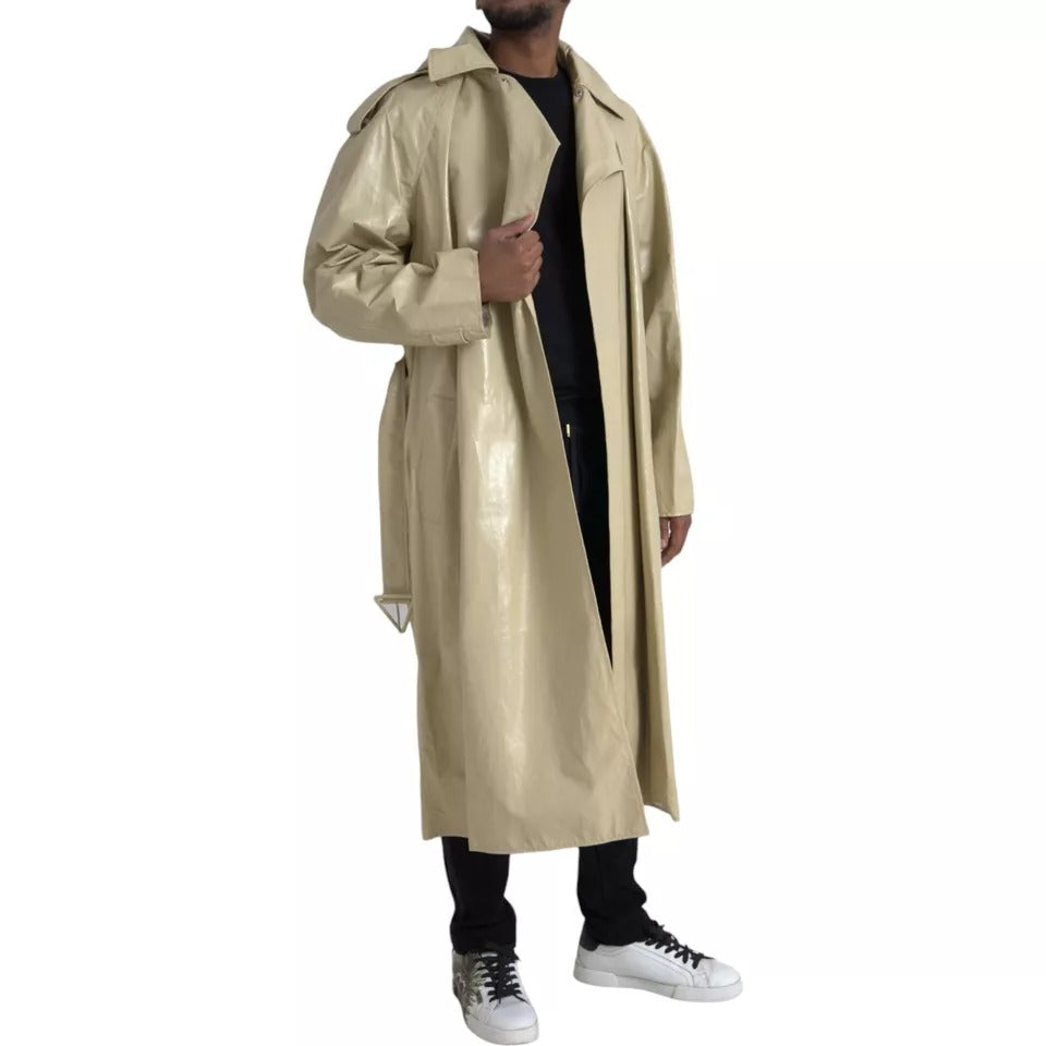 Bottega Veneta Beige Trenchcoatjacke aus Lammleder