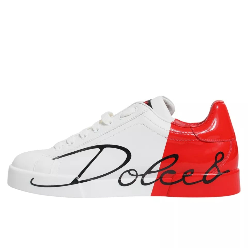 Baskets basses Dolce &amp; Gabbana Portofino blanches et rouges