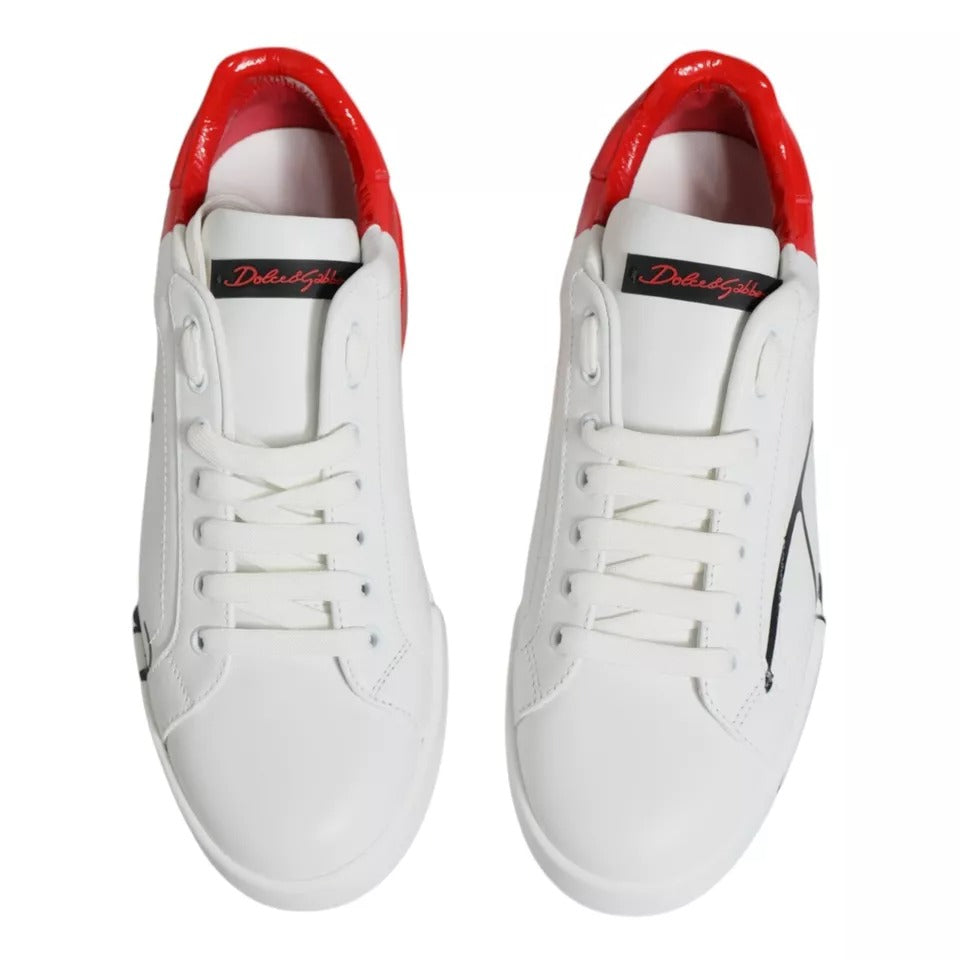 Baskets basses Dolce &amp; Gabbana Portofino blanches et rouges