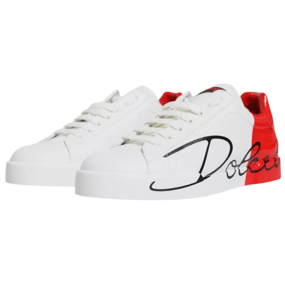Baskets basses Dolce &amp; Gabbana Portofino blanches et rouges