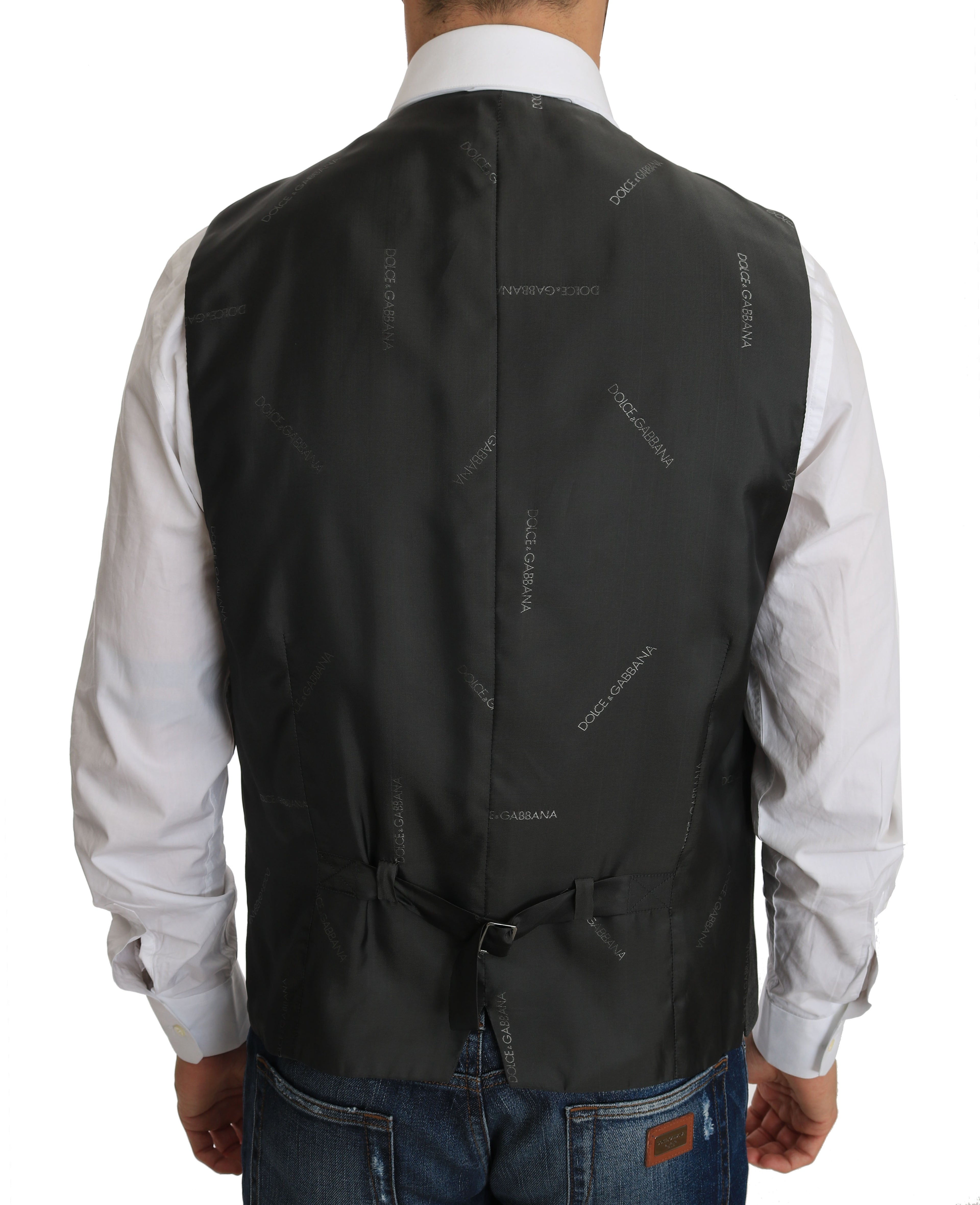 Dolce &amp; Gabbana : élégant gilet en laine à carreaux pour l'homme urbain