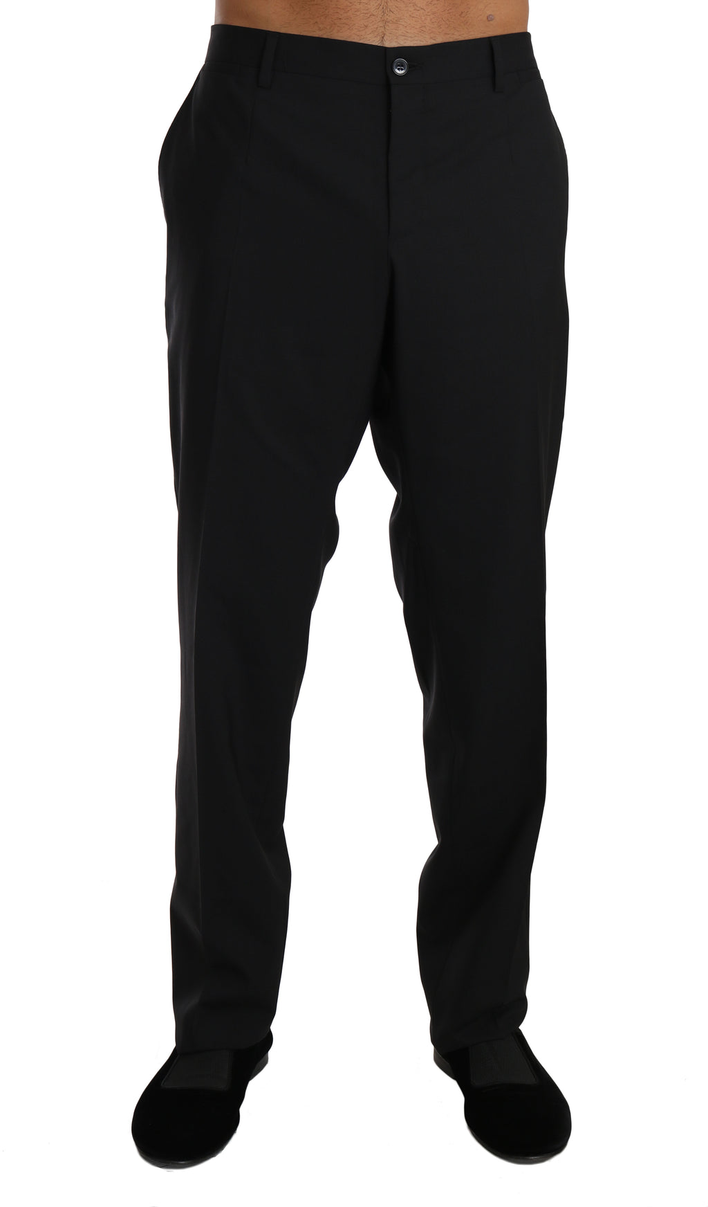Dolce &amp; Gabbana Elegante schwarze Anzughose aus Wolle