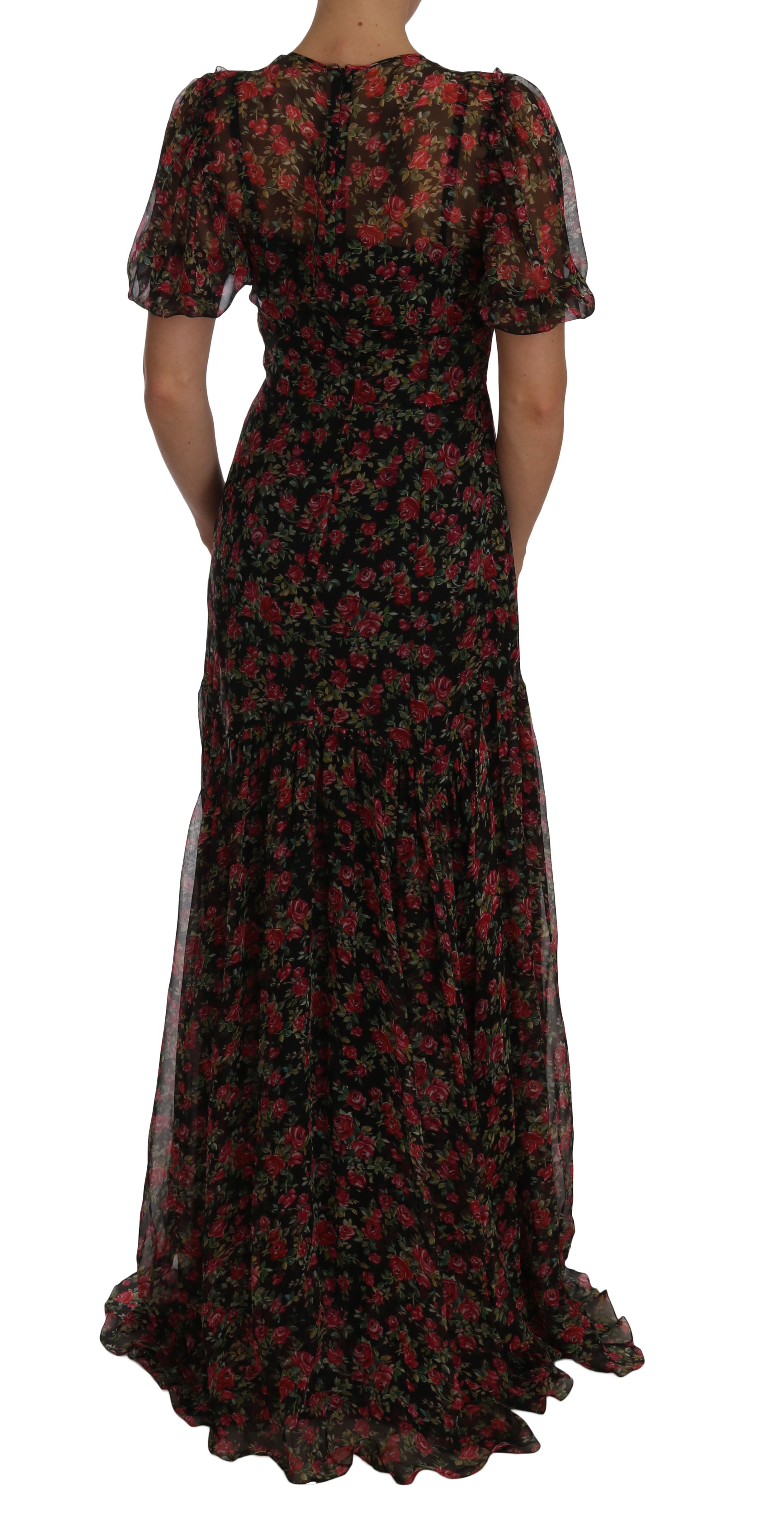 Robe trapèze en soie à fleurs élégantes Dolce &amp; Gabbana