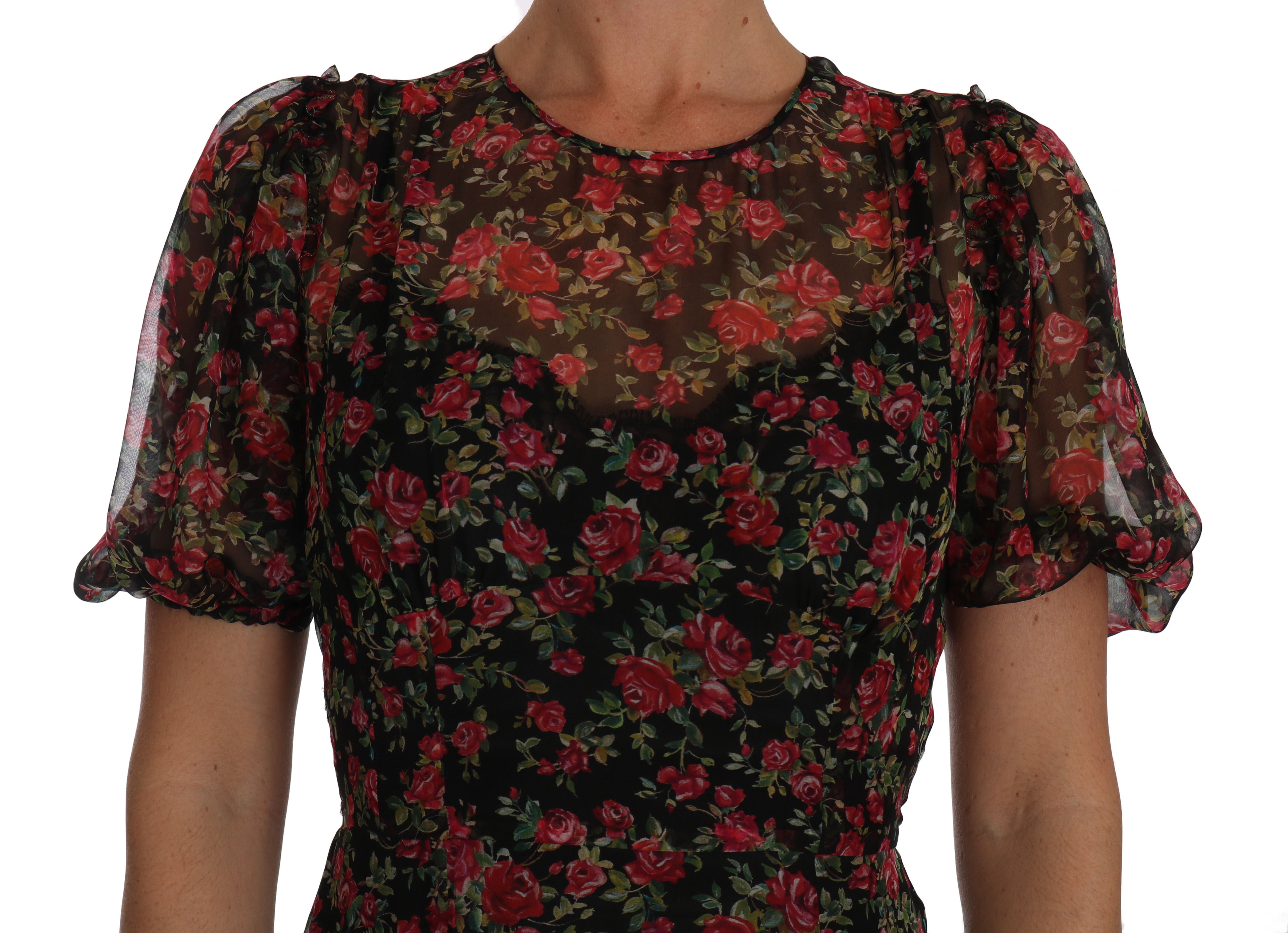Robe trapèze en soie à fleurs élégantes Dolce &amp; Gabbana
