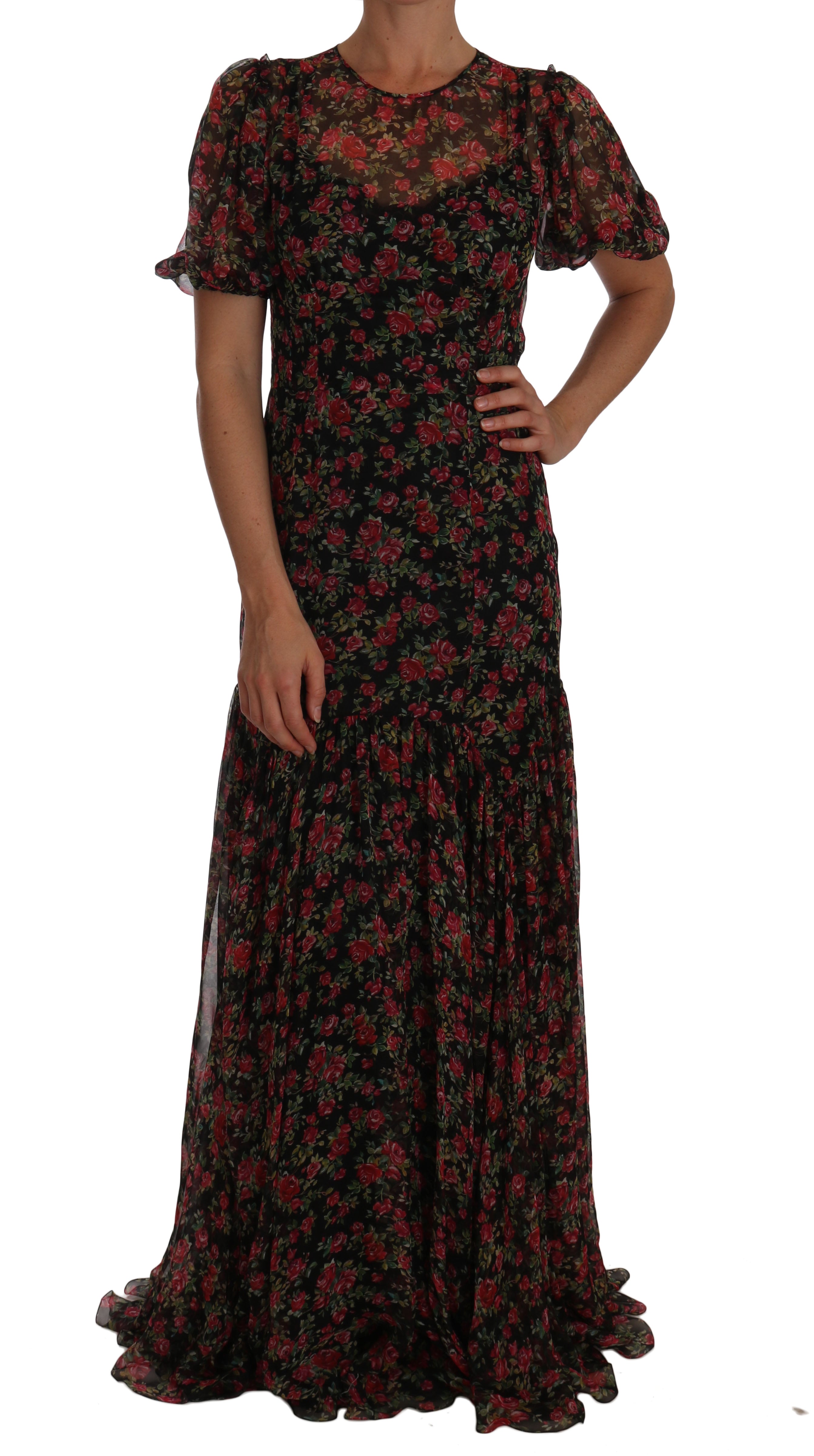 Robe trapèze en soie à fleurs élégantes Dolce &amp; Gabbana