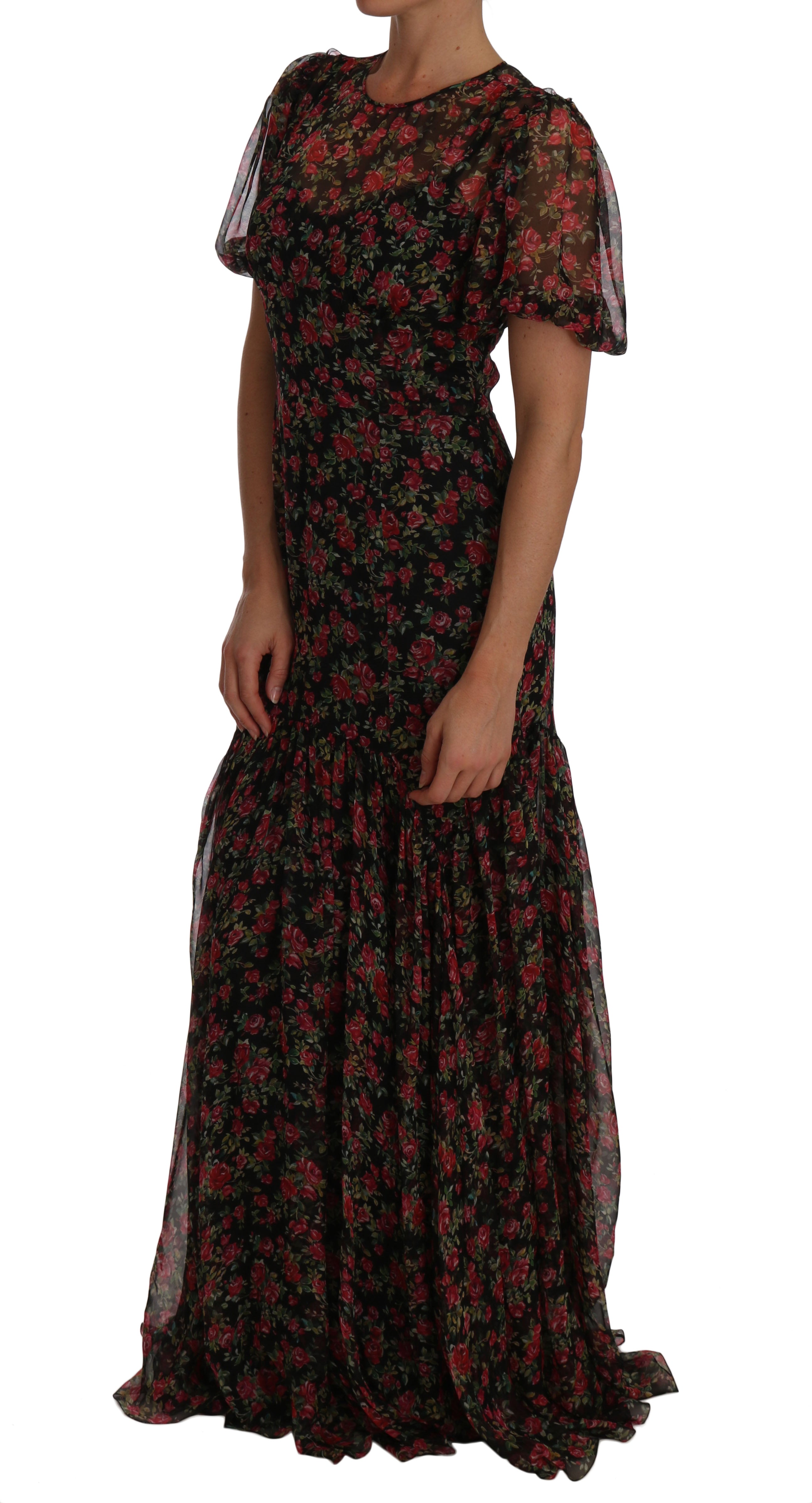 Robe trapèze en soie à fleurs élégantes Dolce &amp; Gabbana