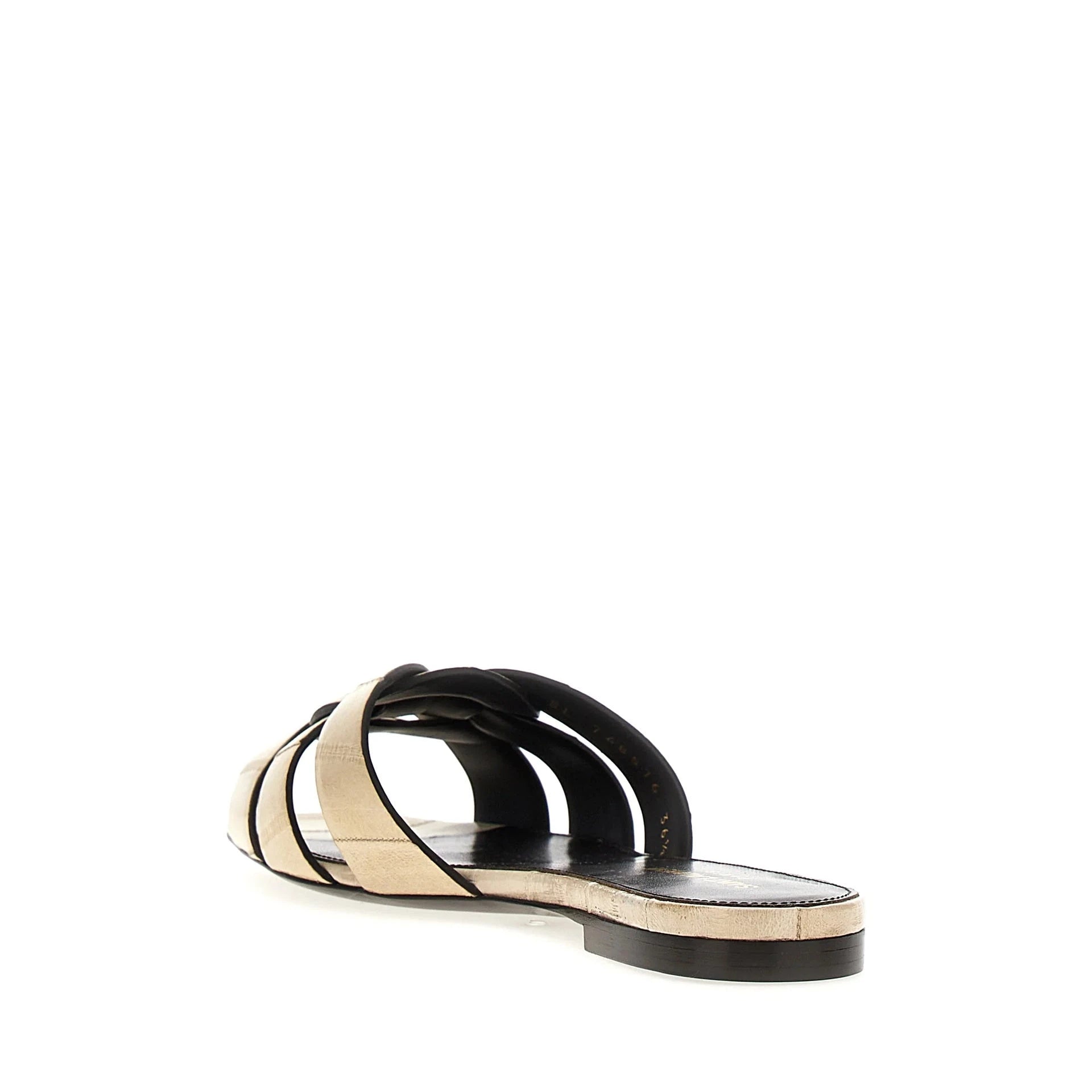 Saint Laurent Tribute Eel Leather Flat Sandals