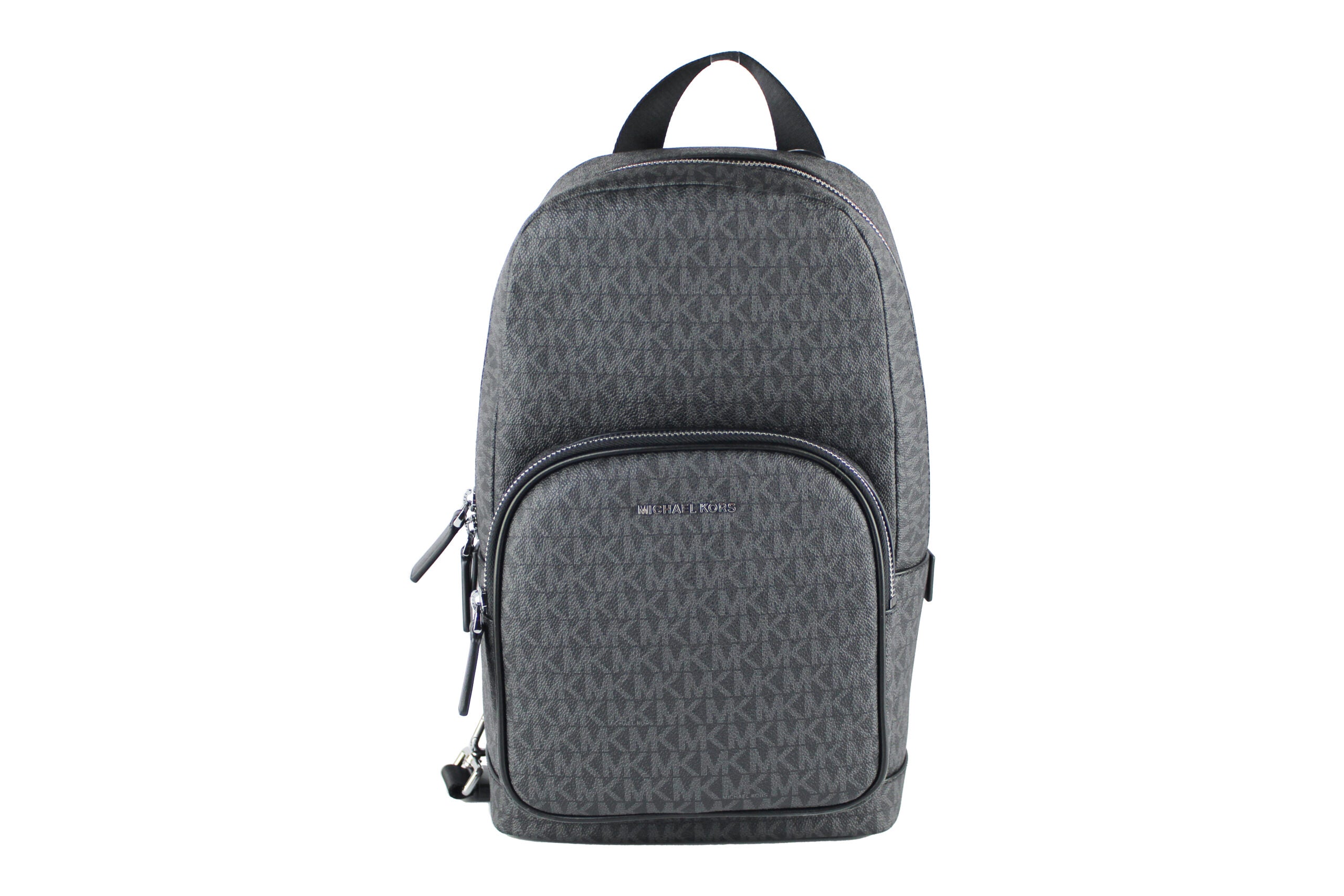 Sac à dos bandoulière Michael Kors Cooper Medium Signature en PVC noir