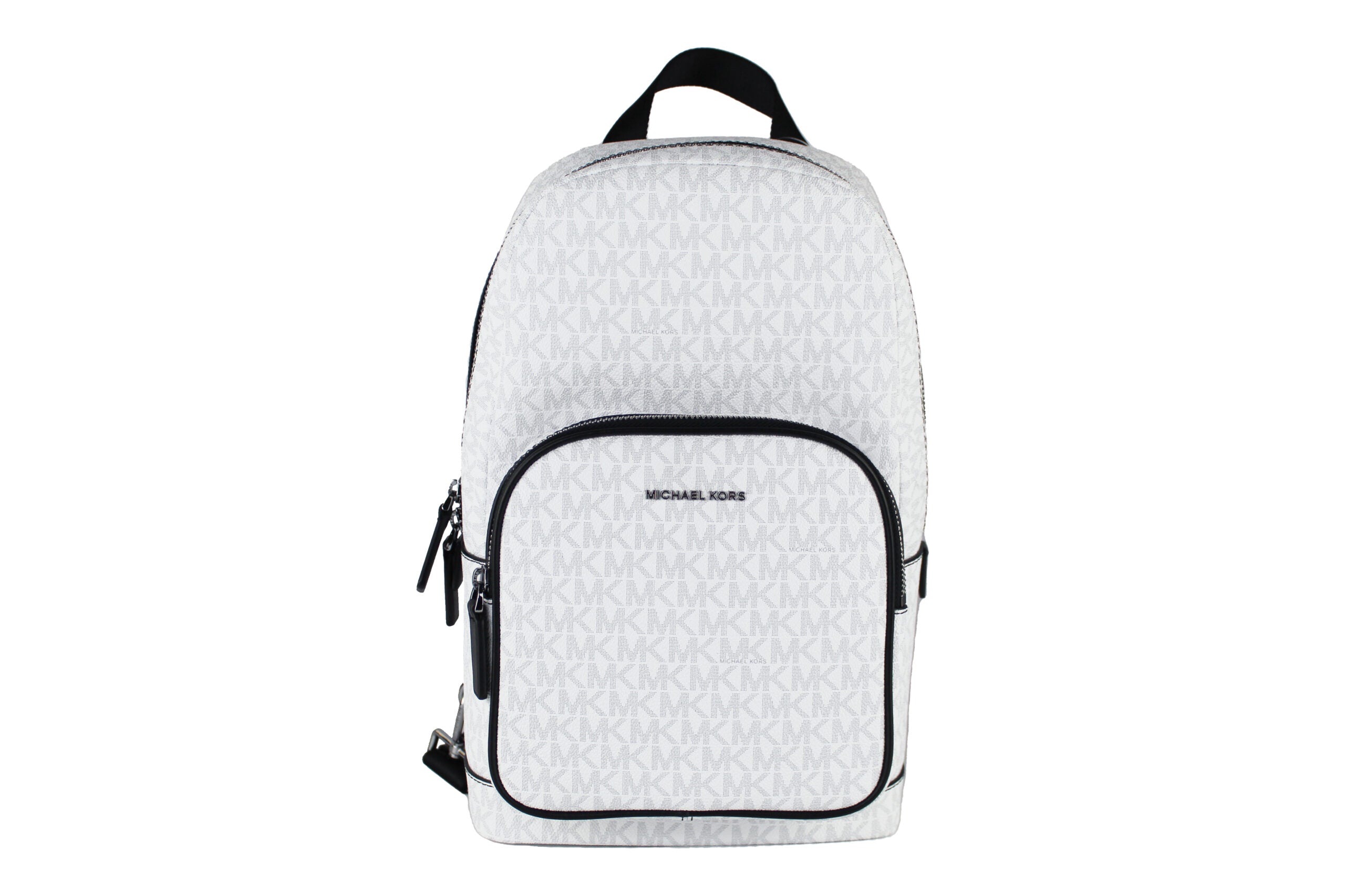 Sac à dos bandoulière Michael Kors Cooper Medium Signature en PVC blanc