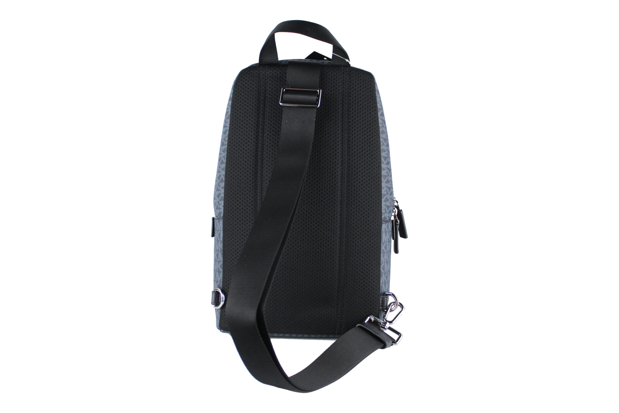 Sac à dos bandoulière Michael Kors Cooper Medium Navy Signature en PVC