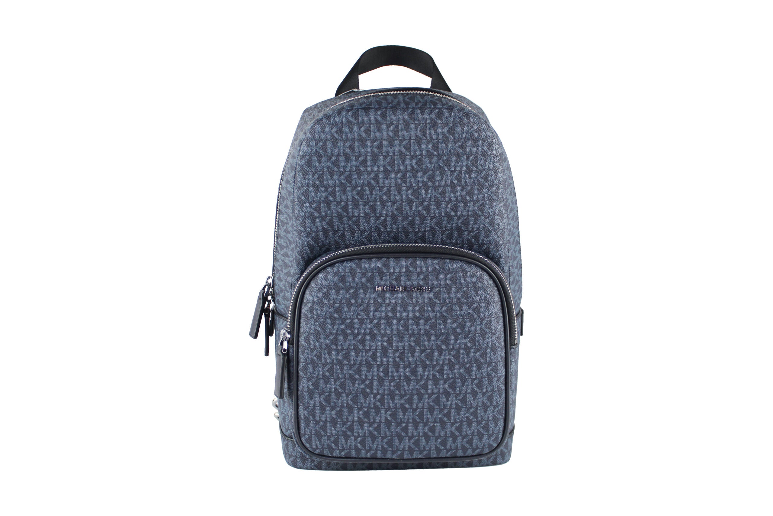 Sac à dos bandoulière Michael Kors Cooper Medium Navy Signature en PVC
