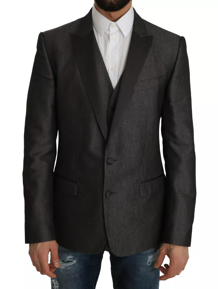 Dolce &amp; Gabbana Gris MARTINI 2 pièces Gilet Manteau Blazer
