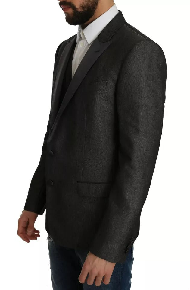 Dolce &amp; Gabbana Gris MARTINI 2 pièces Gilet Manteau Blazer