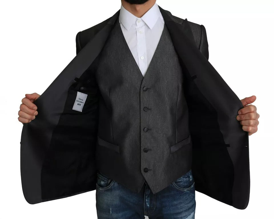 Dolce &amp; Gabbana Gris MARTINI 2 pièces Gilet Manteau Blazer