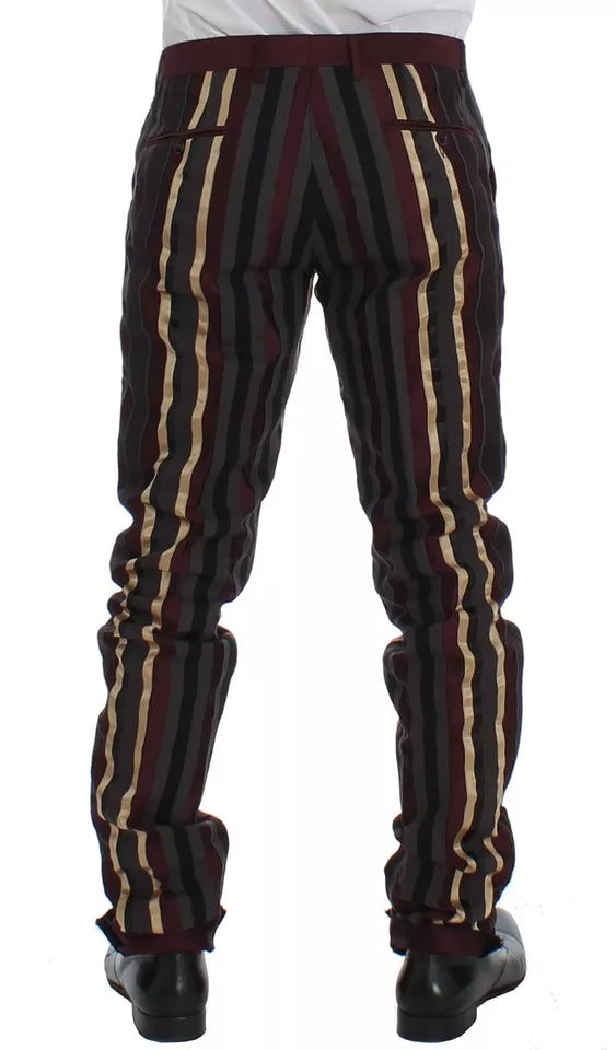 Costume 3 pièces slim fit à rayures multicolores Dolce &amp; Gabbana