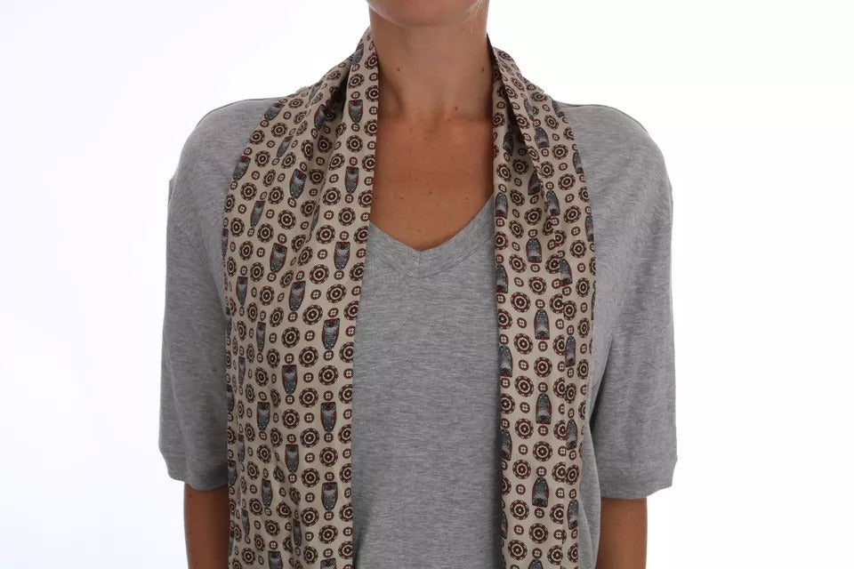T-shirt haut foulard en soie et coton gris Dolce &amp; Gabbana