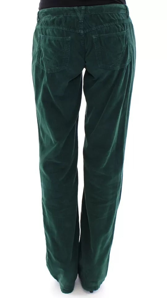 Pantalon slim en velours côtelé de coton vert Dolce &amp; Gabbana D&amp;G