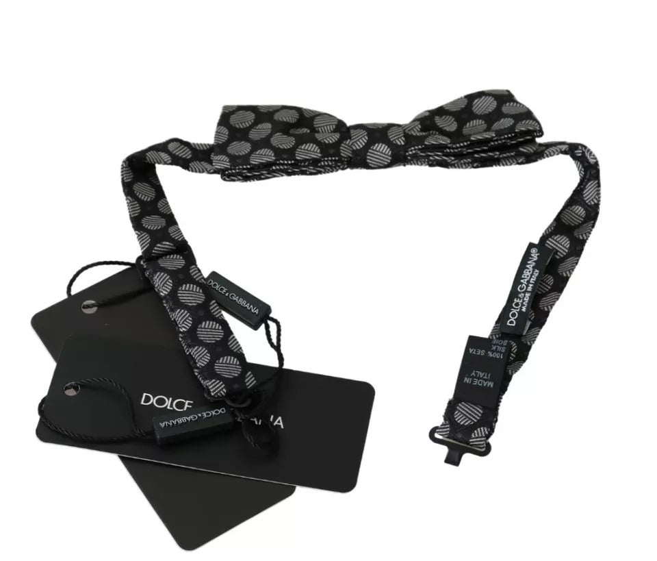 Cravate et nœud papillon Dolce &amp; Gabbana en soie noire à cercles pour homme