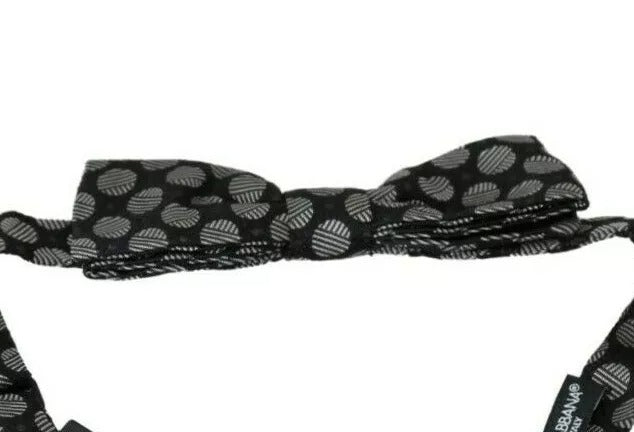 Cravate et nœud papillon Dolce &amp; Gabbana en soie noire à cercles pour homme