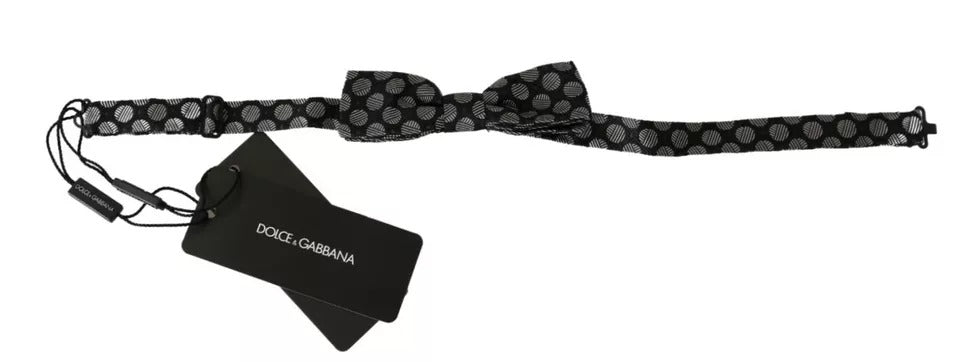 Cravate et nœud papillon Dolce &amp; Gabbana en soie noire à cercles pour homme
