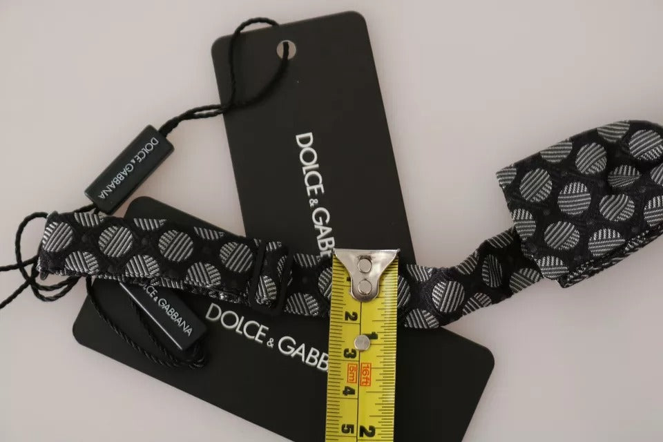 Cravate et nœud papillon Dolce &amp; Gabbana en soie noire à cercles pour homme