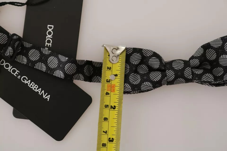 Cravate et nœud papillon Dolce &amp; Gabbana en soie noire à cercles pour homme