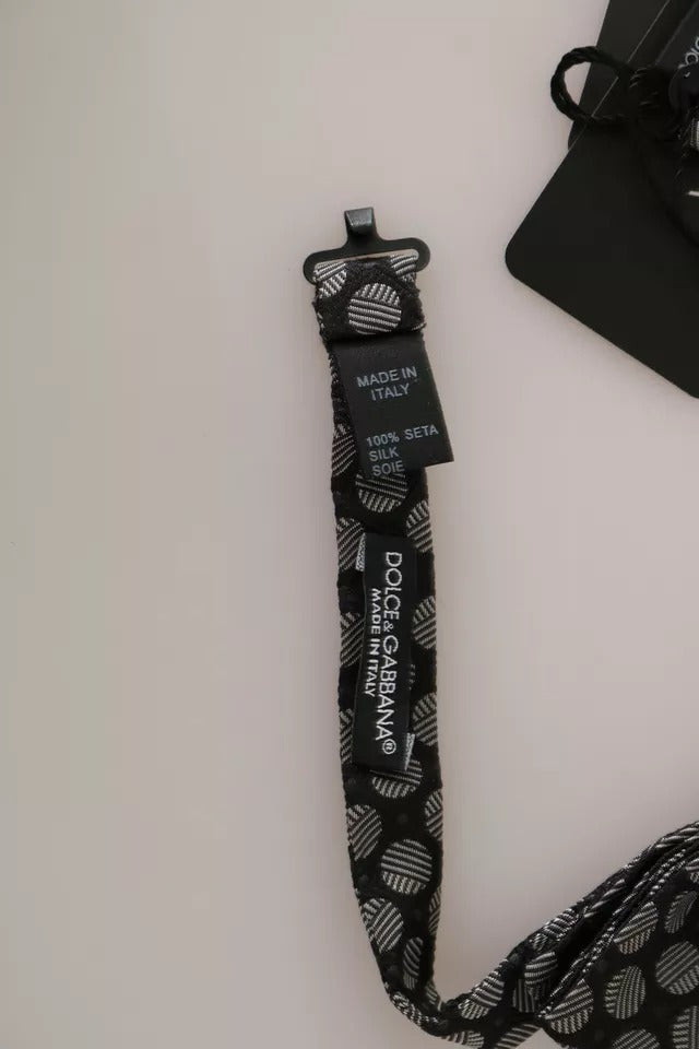 Cravate et nœud papillon Dolce &amp; Gabbana en soie noire à cercles pour homme