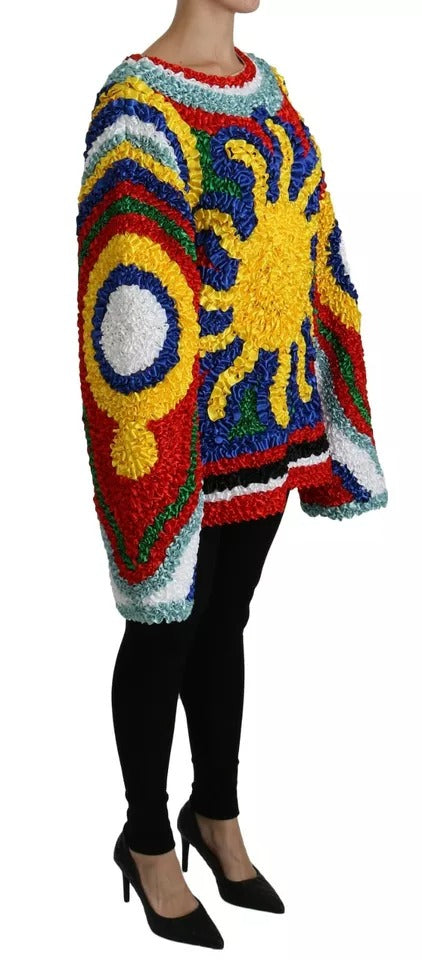 Dolce &amp; Gabbana Mehrfarbiger Blusenpullover mit Rüschen