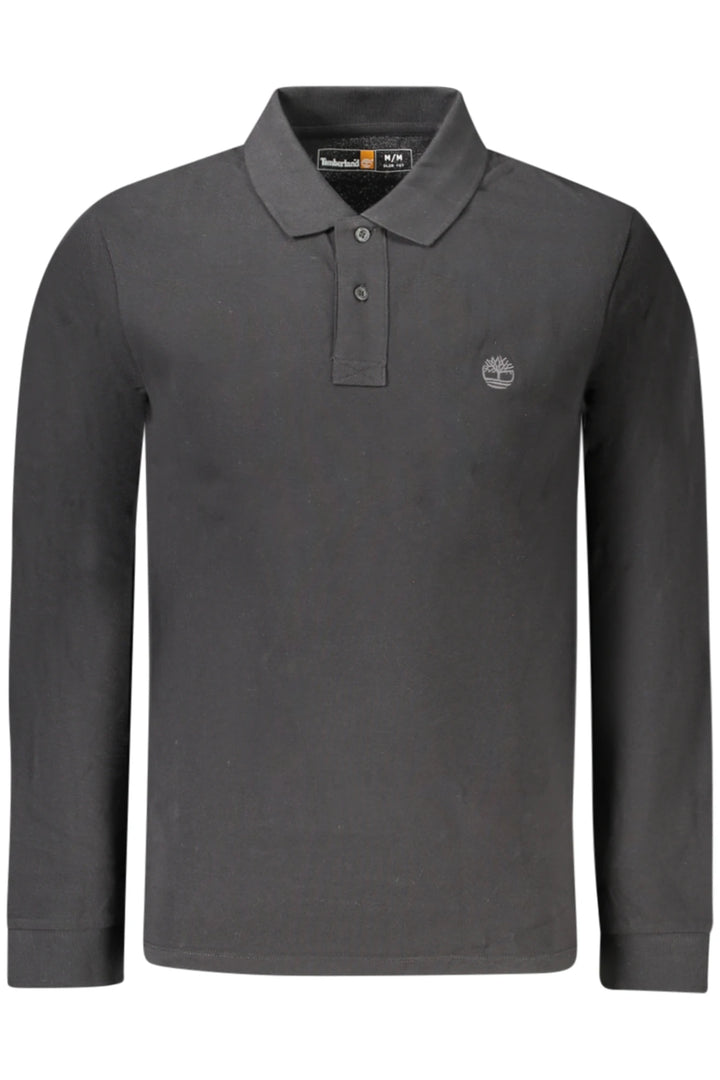 TIMBERLAND MEN&#39;S LONG-SLEEVE POLO SHIRT BLACK